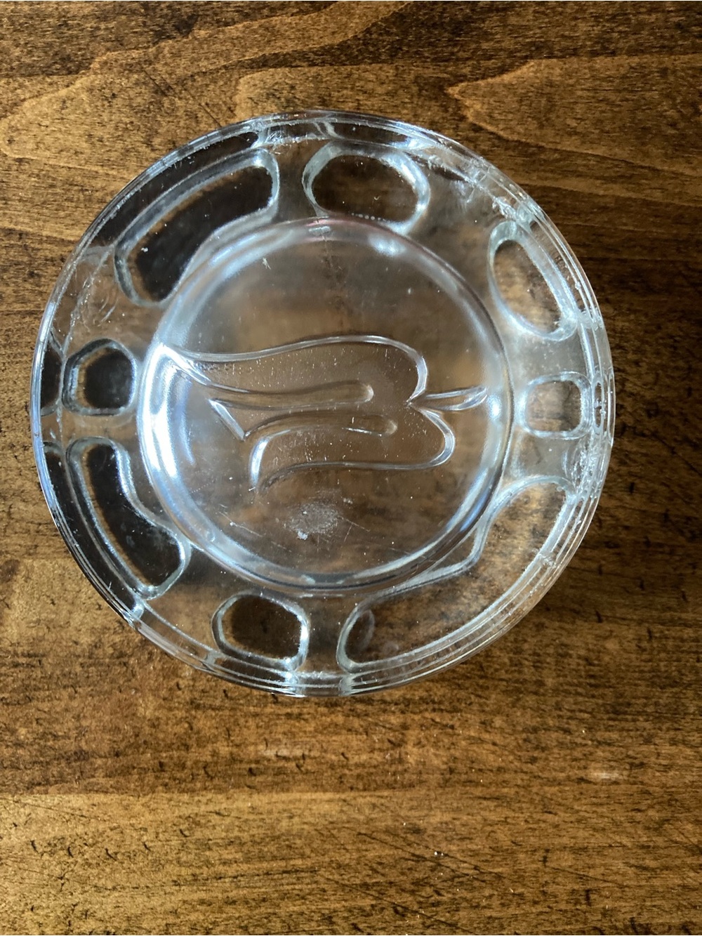 Cruise line heavy clear glass ashtray VINTAGE